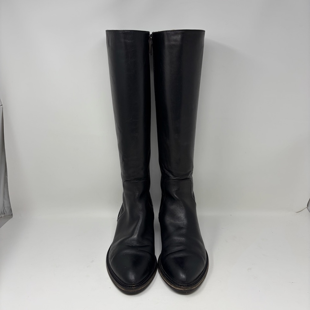 Aquatalia Geneva Black Leather Knee High Riding Boot Size 8.5 - Picture 5 of 12